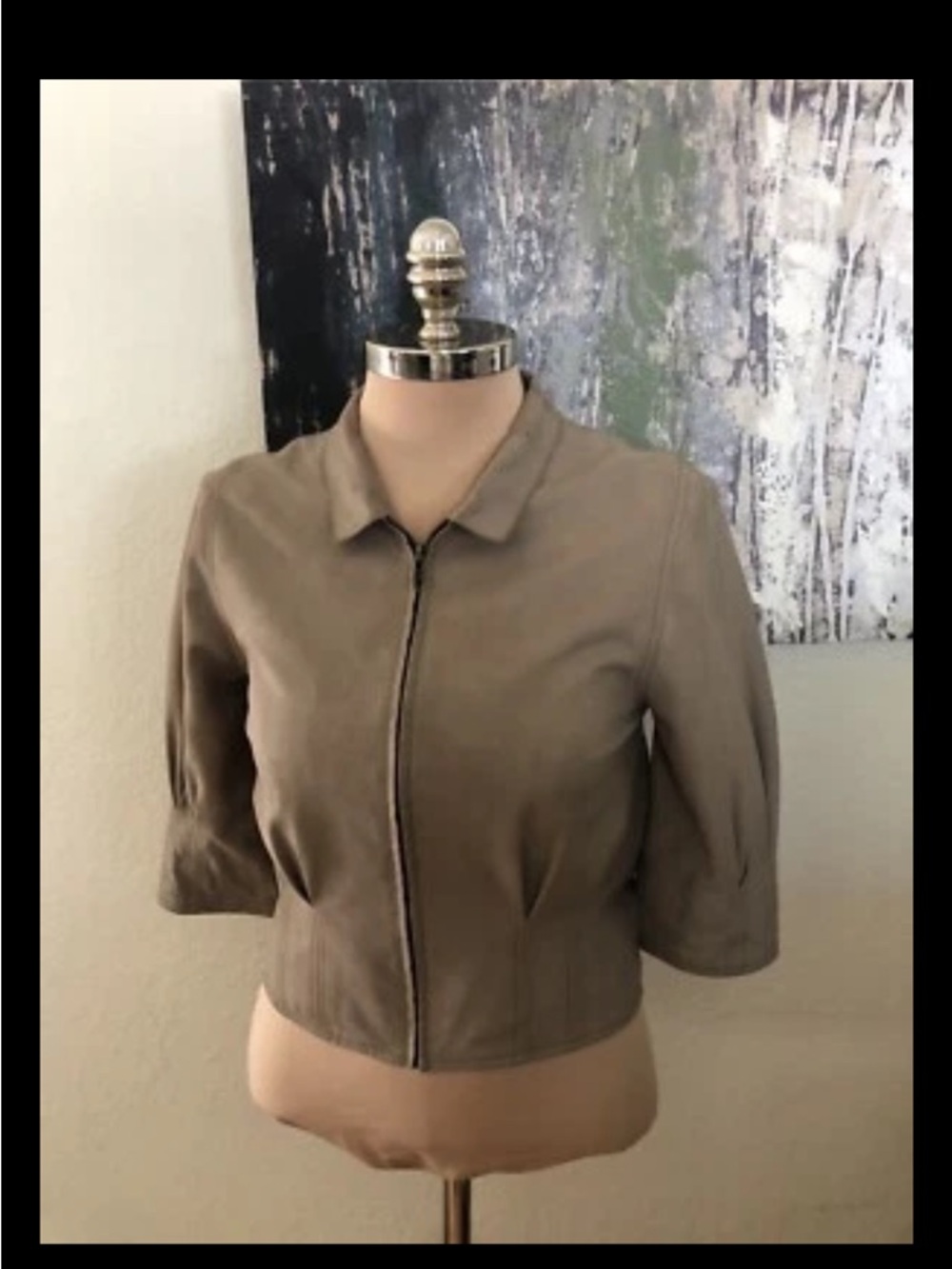 Glen Arthur for Chester Tan Jacket 100% Leather Women's SIZE 6 Vintage